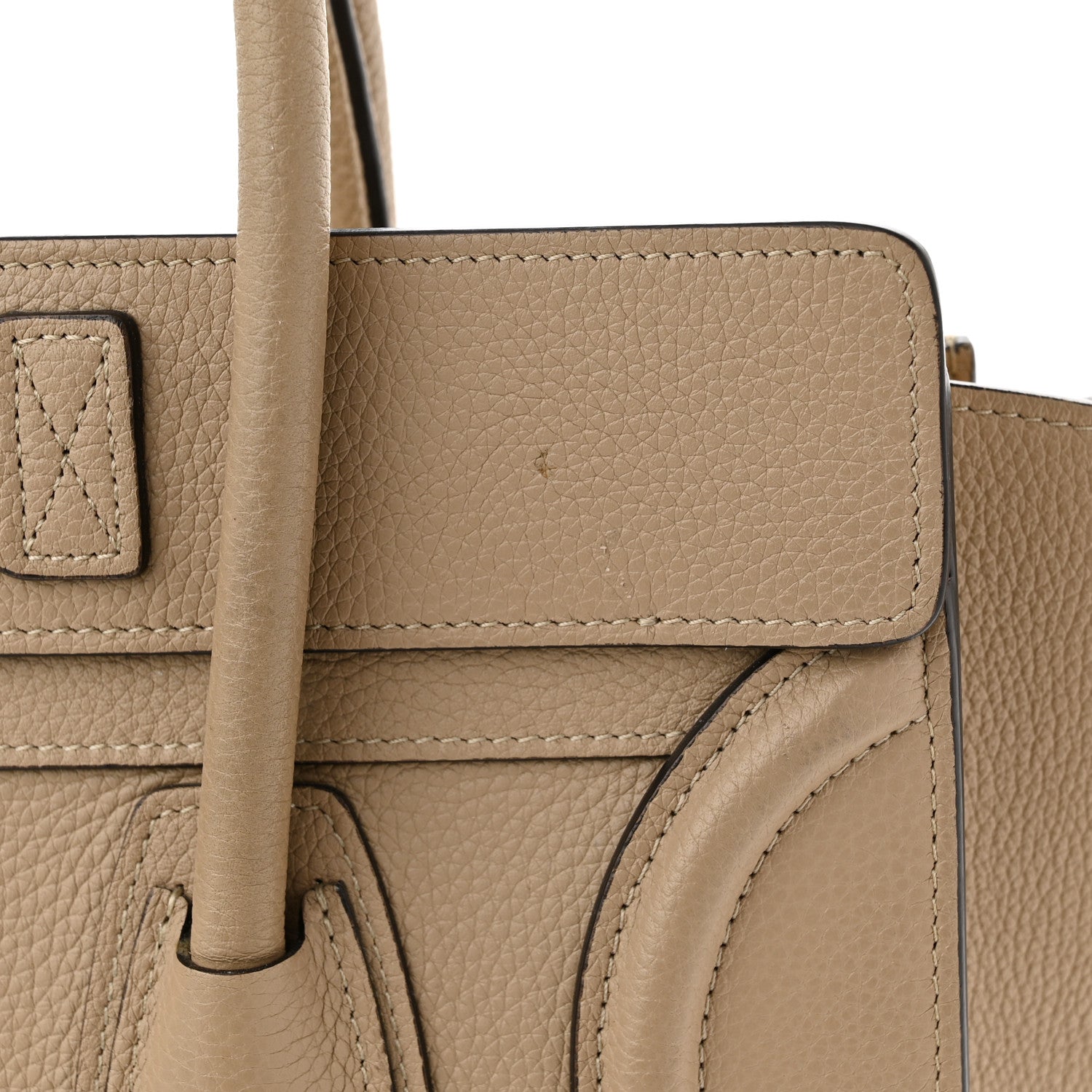 Celine Drummed Calfskin Micro Luggage Dune 12 of 14
