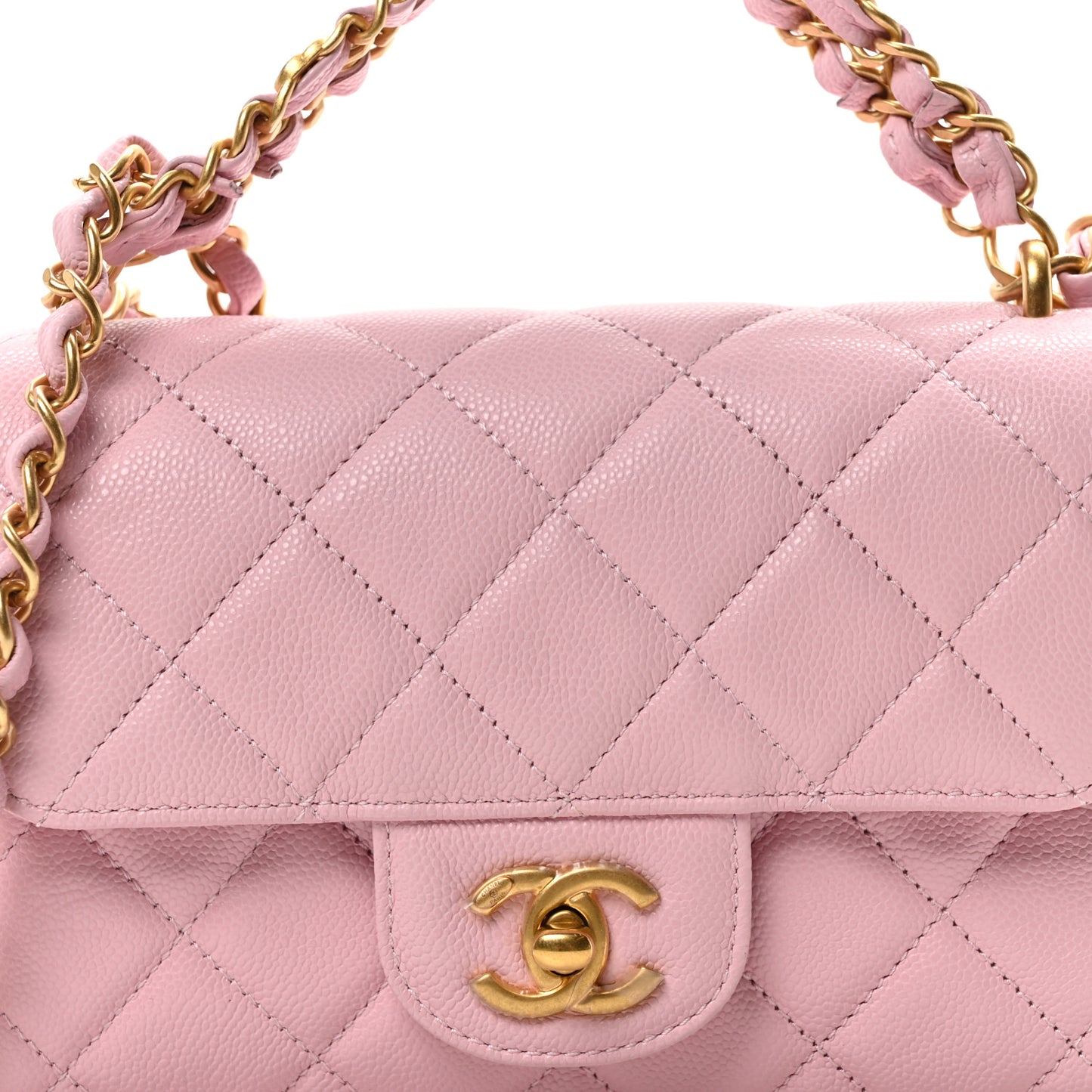 Caviar Quilted Mini Flap Light Pink