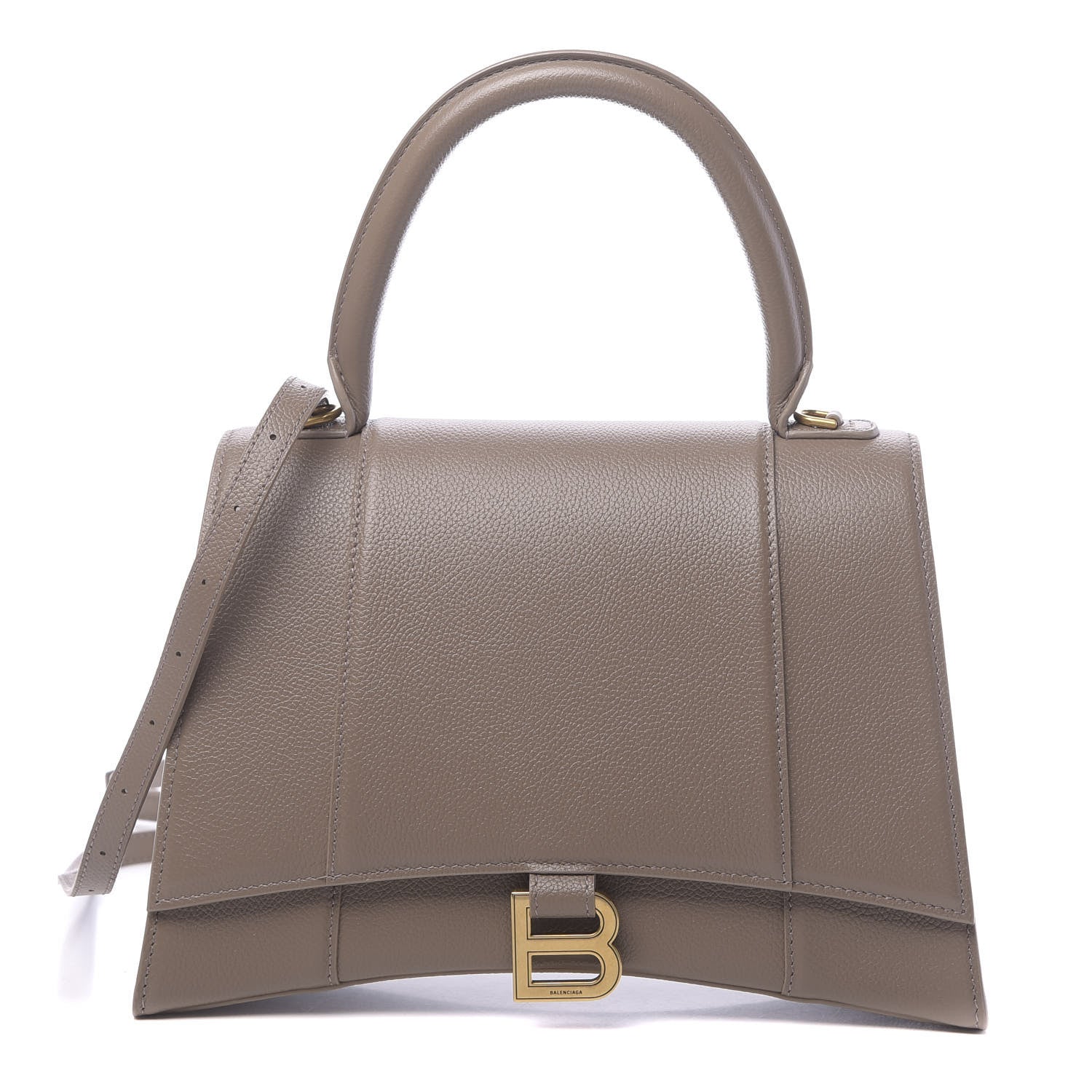 Balenciaga Grained Calfskin Medium Hourglass Top Handle Bag Mink Grey 1 of 11