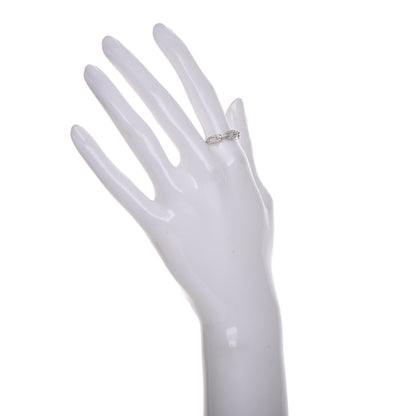David Yurman 18K White Gold Diamond 4.5mm Stax Single Row Chain Link Ring 57 8 2 of 5