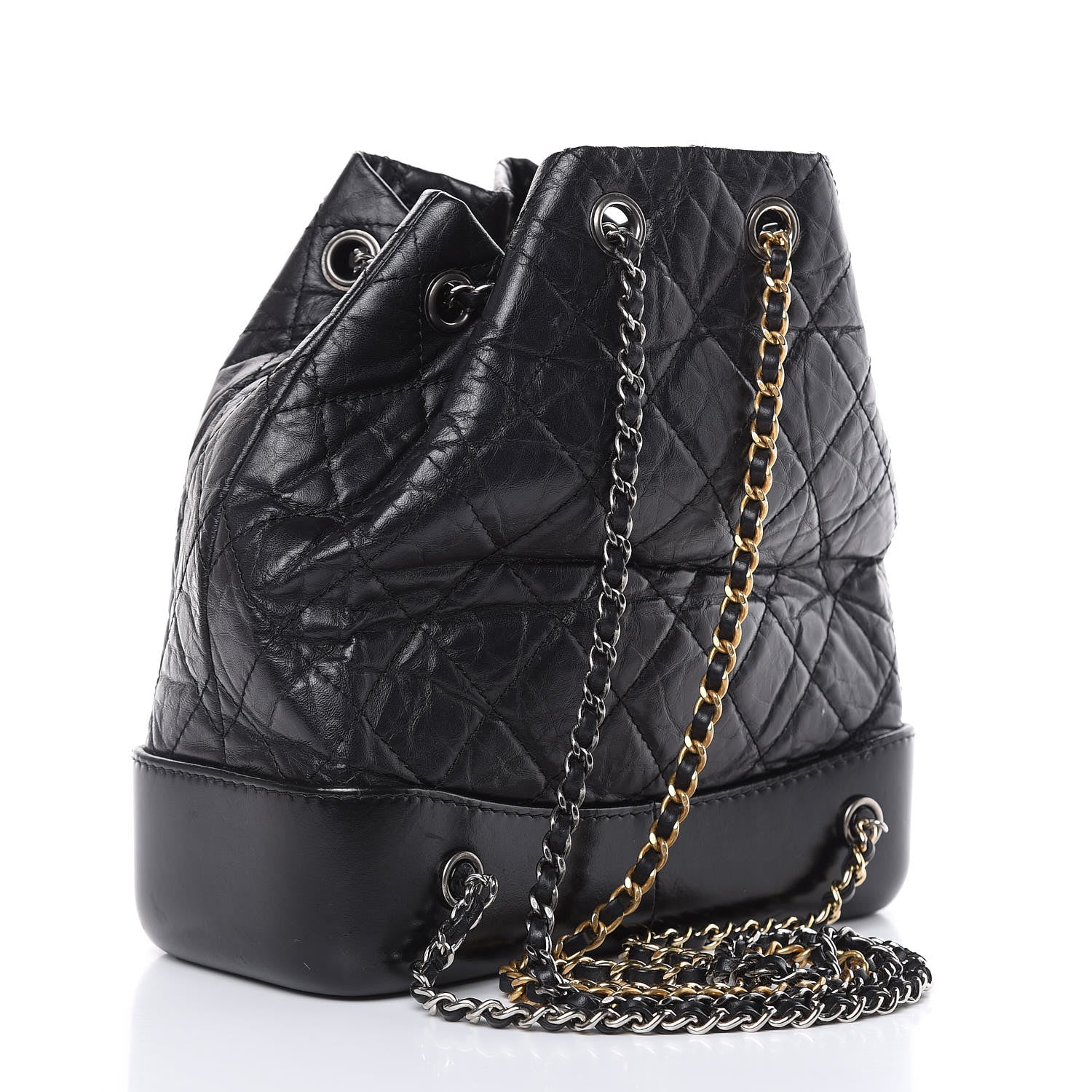 Chanel Aged Calfskin Quilted Small Gabrielle Backpack Black 3 of 14