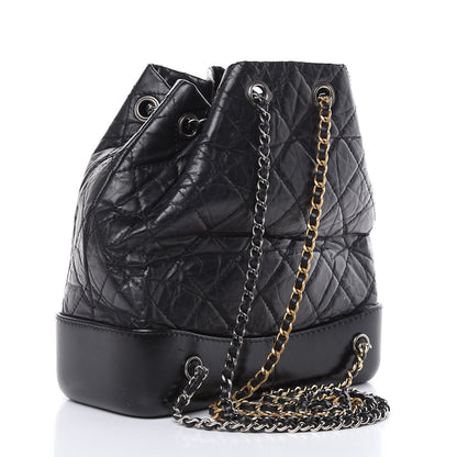 Chanel Aged Calfskin Quilted Small Gabrielle Backpack Black 3 of 14