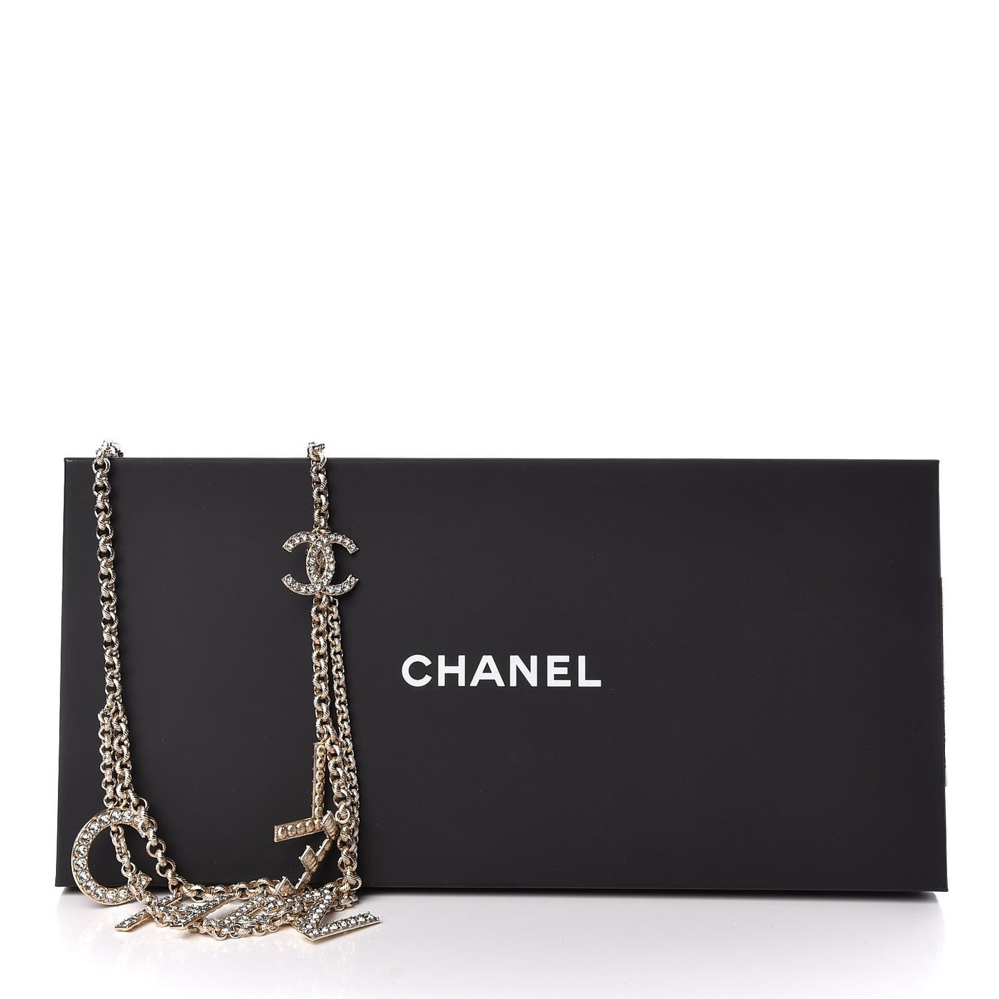 Metal Crystal 90's Icon Logo Chain Belt Gold