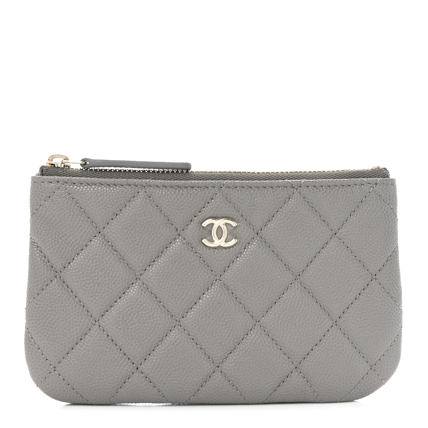 Chanel Caviar Quilted Small Cosmetic Case Grey 1 of 7