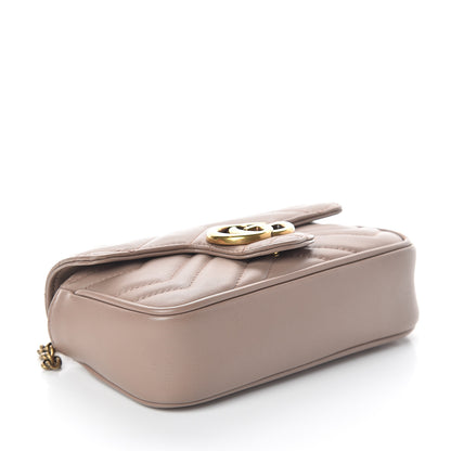 Gucci Calfskin Matelasse Super Mini GG Marmont Shoulder Bag Porcelain Rose 3 of 8