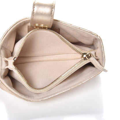 Chanel Metallic Lambskin Quilted Mini Phone Holder Clutch Light Gold 5 of 7