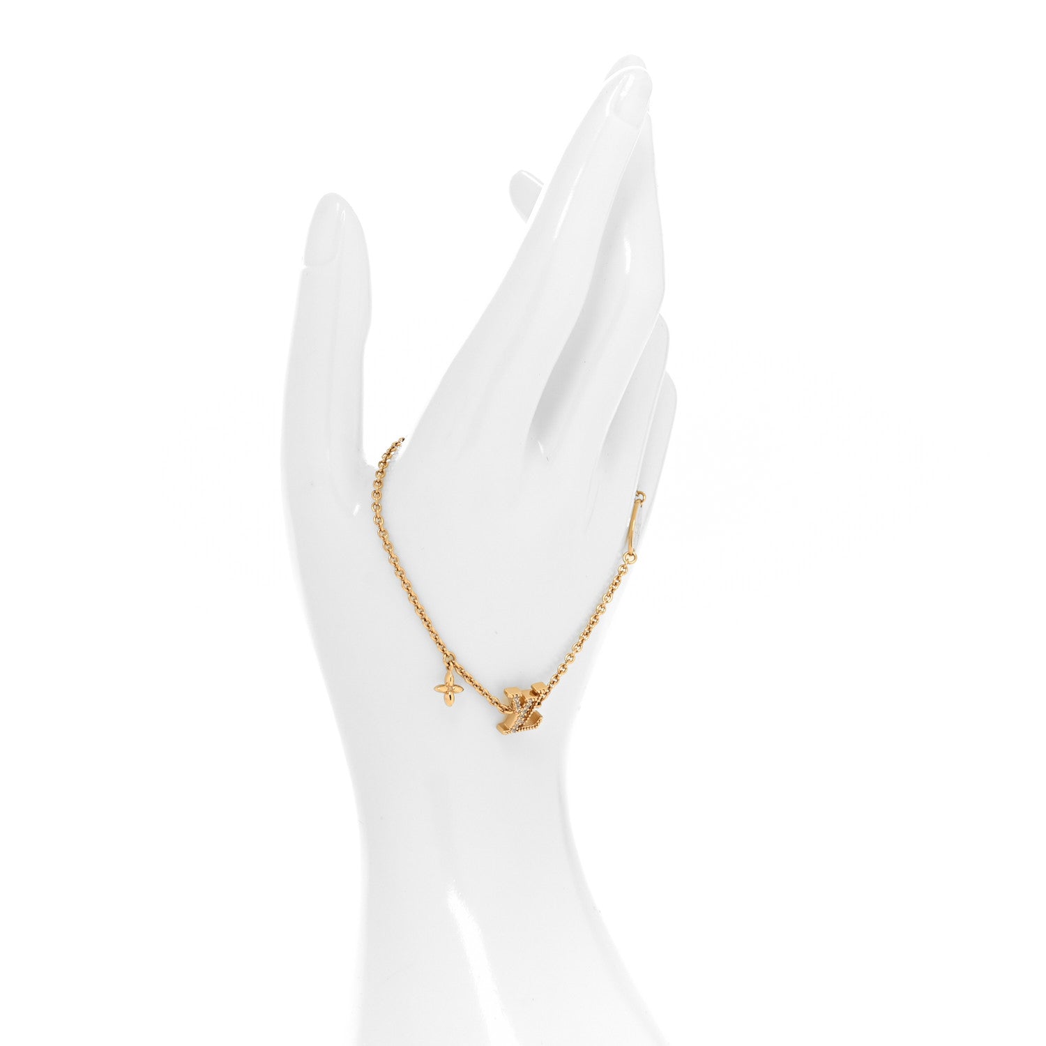Louis Vuitton Metal Crystal LV Iconic Bracelet Gold 2 of 6