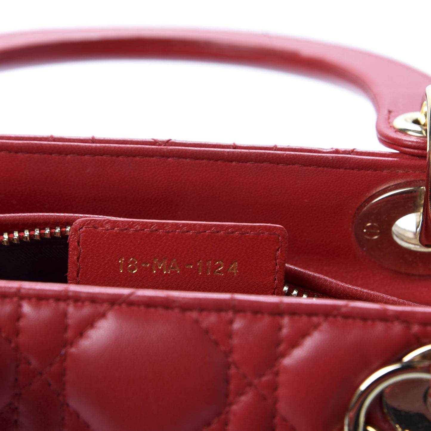 Lambskin Cannage Medium Lady Dior Red