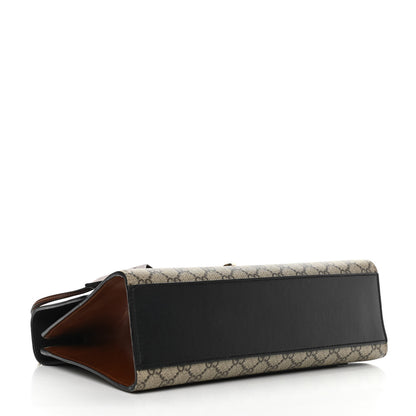 Gucci GG Supreme Monogram Calfskin Medium Padlock Shoulder Bag Beige Black Cuir 4 of 12