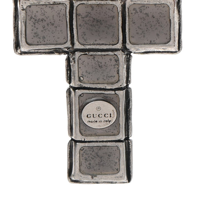 Gucci Enamel Brass Lion Head Crucifix Necklace Black 6 of 8