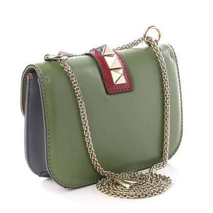 Valentino Garavani Vitello Small Glam Lock Rockstud Flap Green Deep Rose Grey Scarlet 2 of 8