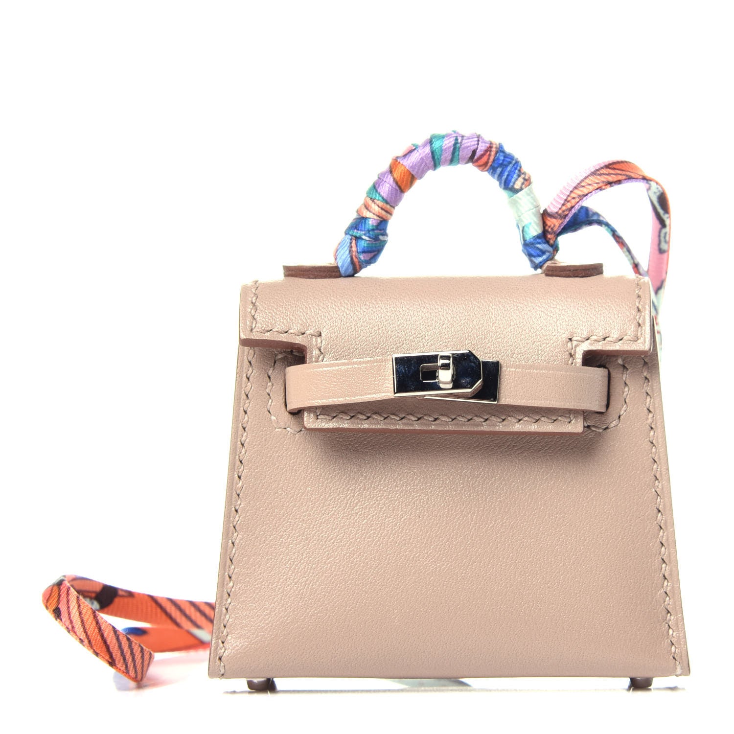 Hermes Tadelakt Mini Kelly Twilly Bag Charm Argile 1 of 9