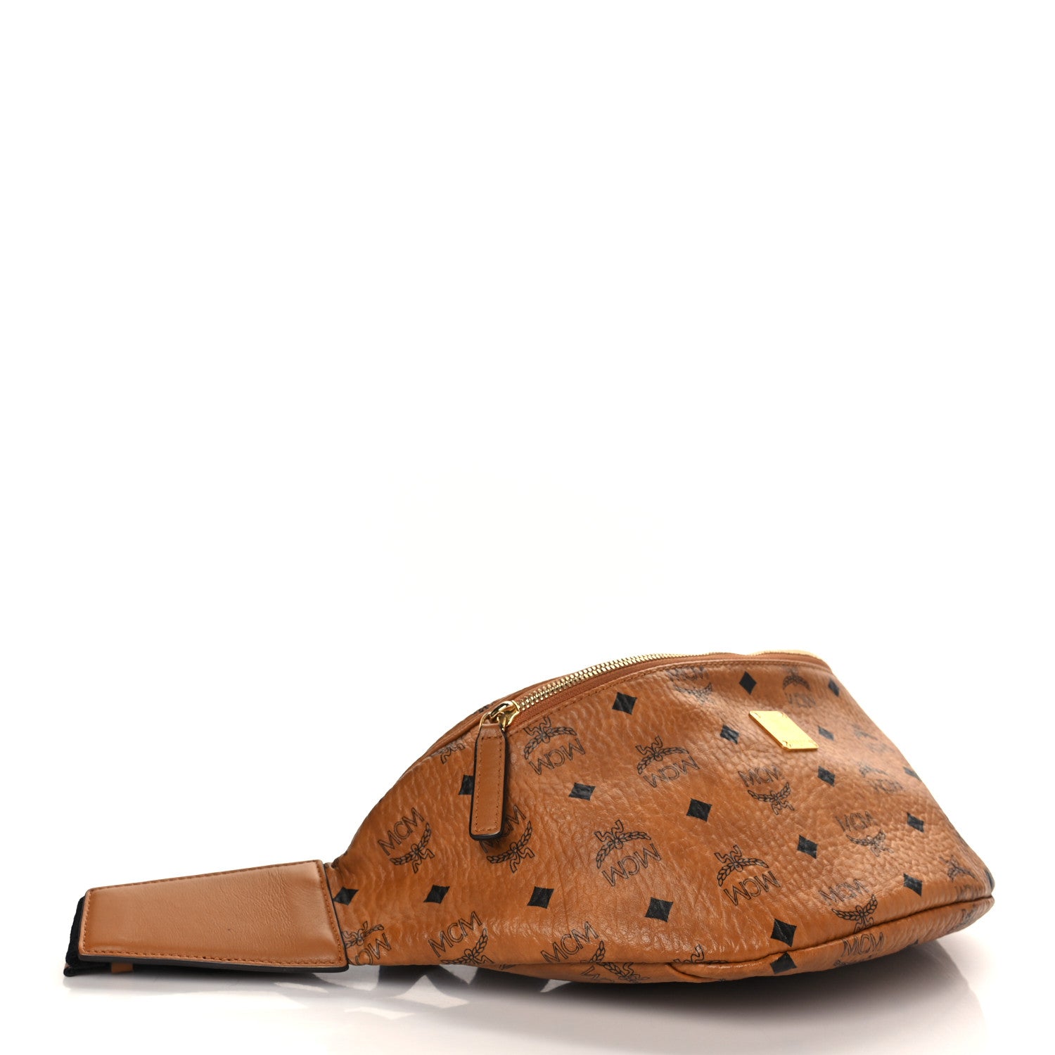 MCM Visetos Medium Fusten Belt Bag Cognac 4 of 9