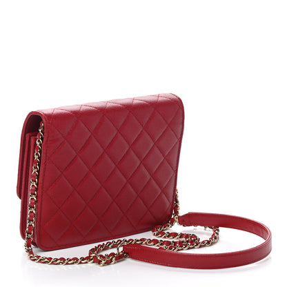 Chanel Caviar Quilted Square Wallet On Chain WOC Dark Red 3 of 11