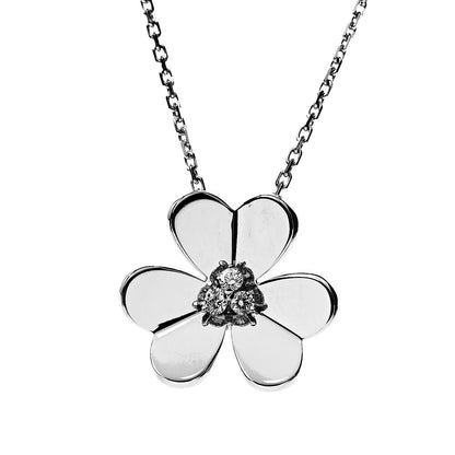 Van Cleef & Arpels 18K White Gold Diamond Large Frivole Pendant Necklace 4 of 7