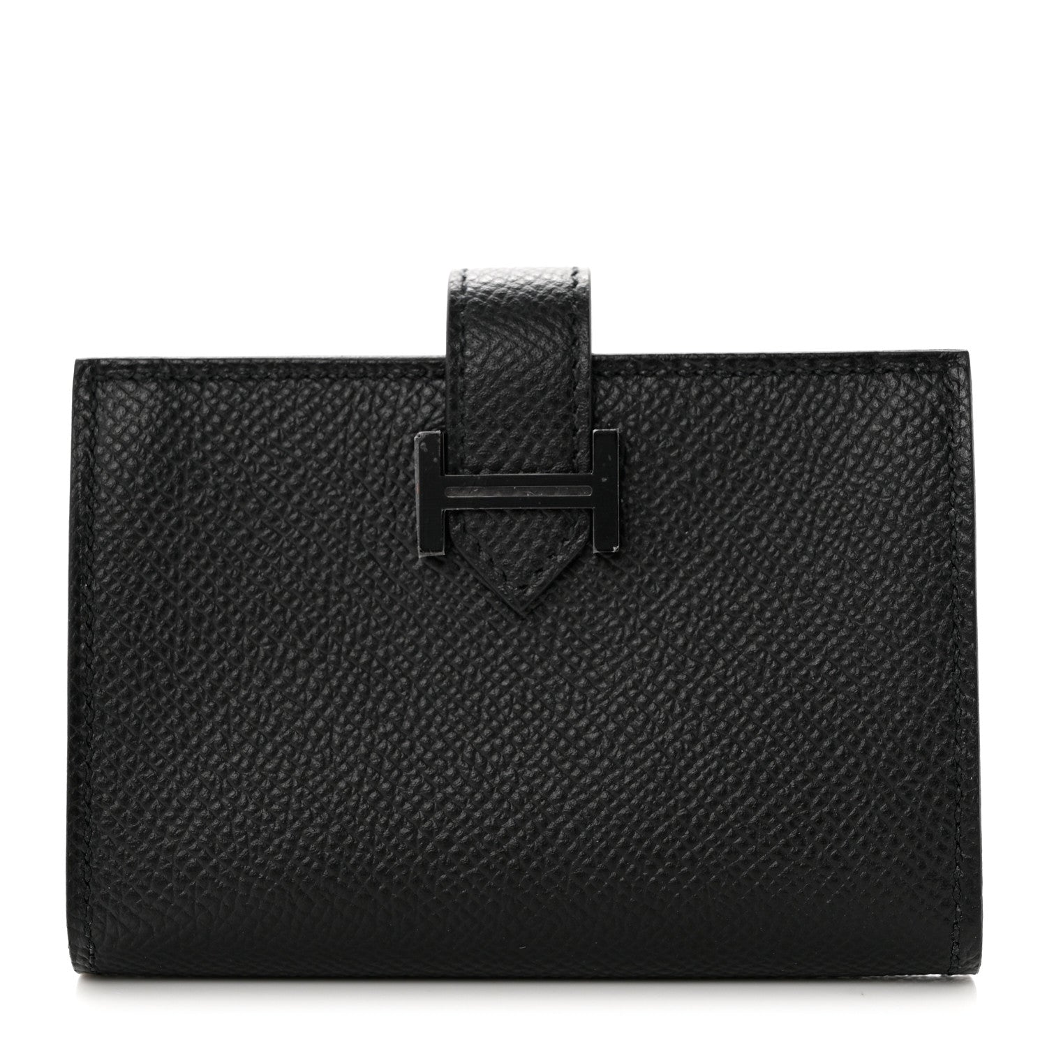 Hermes Epsom Monochrome Bearn Card Holder Wallet Black 1 of 8