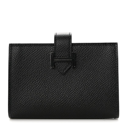 Hermes Epsom Monochrome Bearn Card Holder Wallet Black 1 of 8