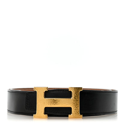 Hermes Box Togo 32mm Martelee Constance Belt 80 32 Black Gold 1 of 7