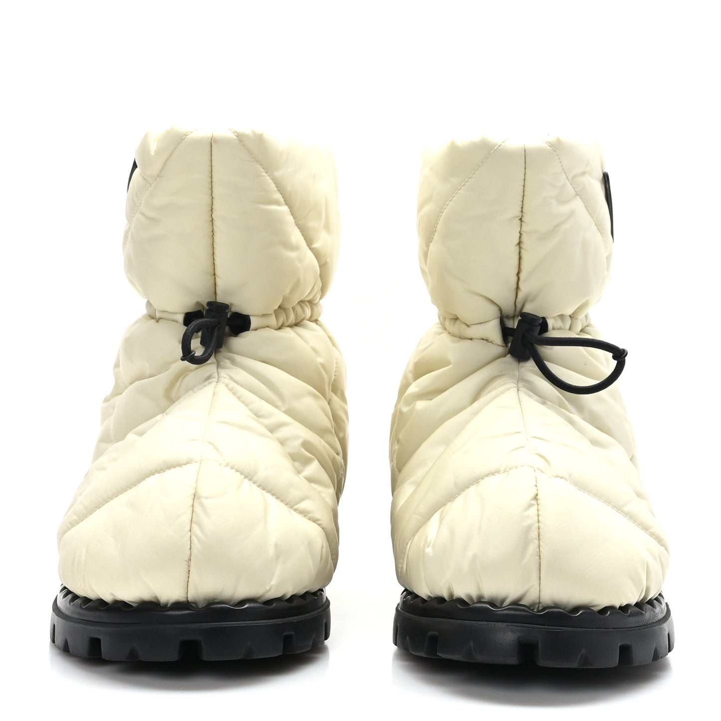 Re-Nylon Piuma Triangle Logo Padded Drawcord 20mm Snow Boots 35.5 Avorio