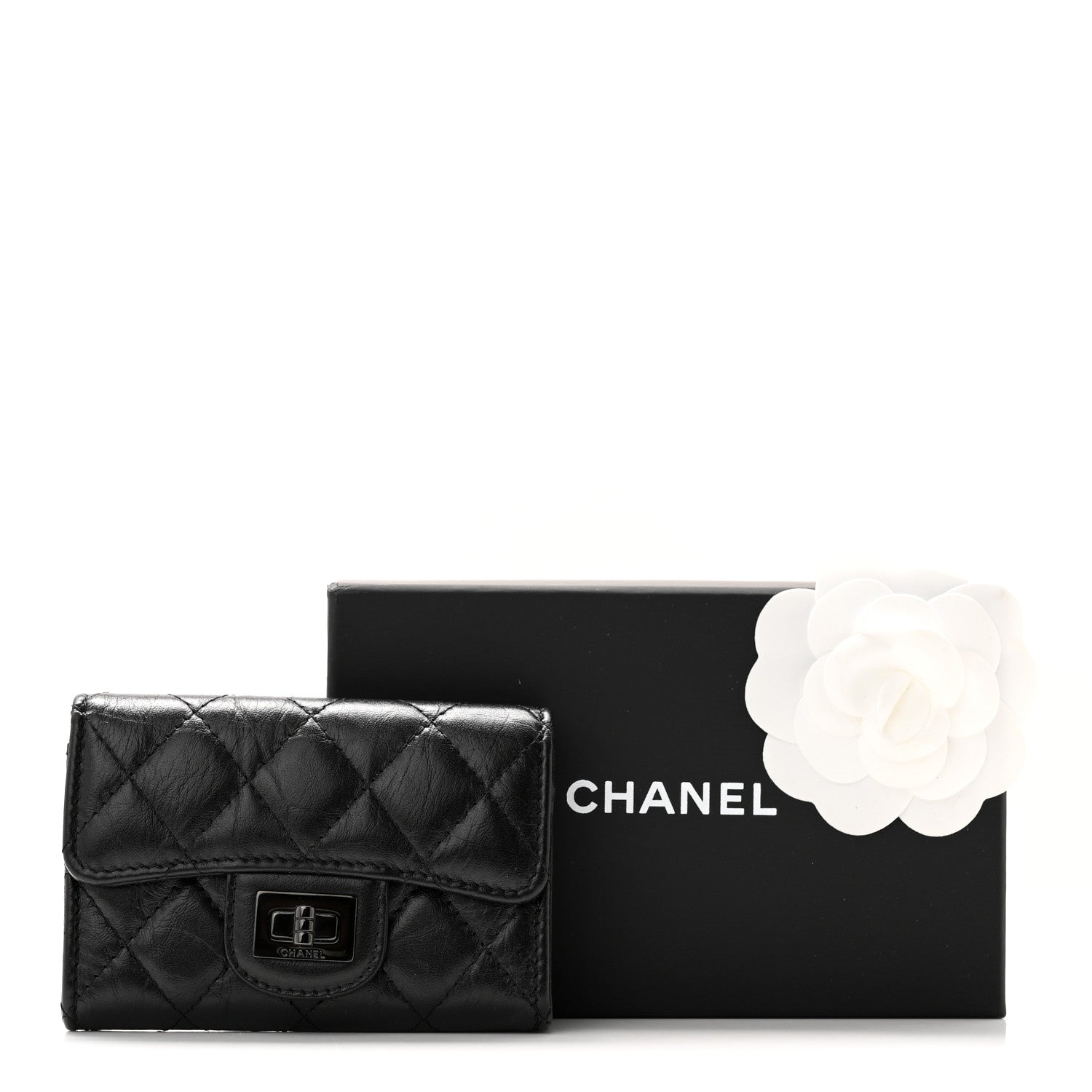 Chanel Aged Calfskin Quilted Reissue Flap Card Holder So Black 12 of 12