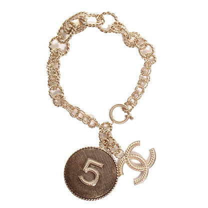 Chanel CC N°5 Medallion Bracelet Gold 1 of 5