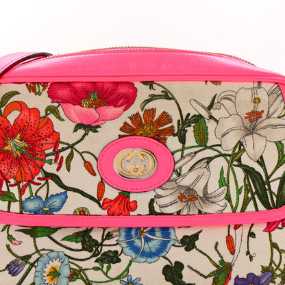 Gucci Canvas Flora Floral Shoulder Bag White Fuchsia Fluo 8 of 14