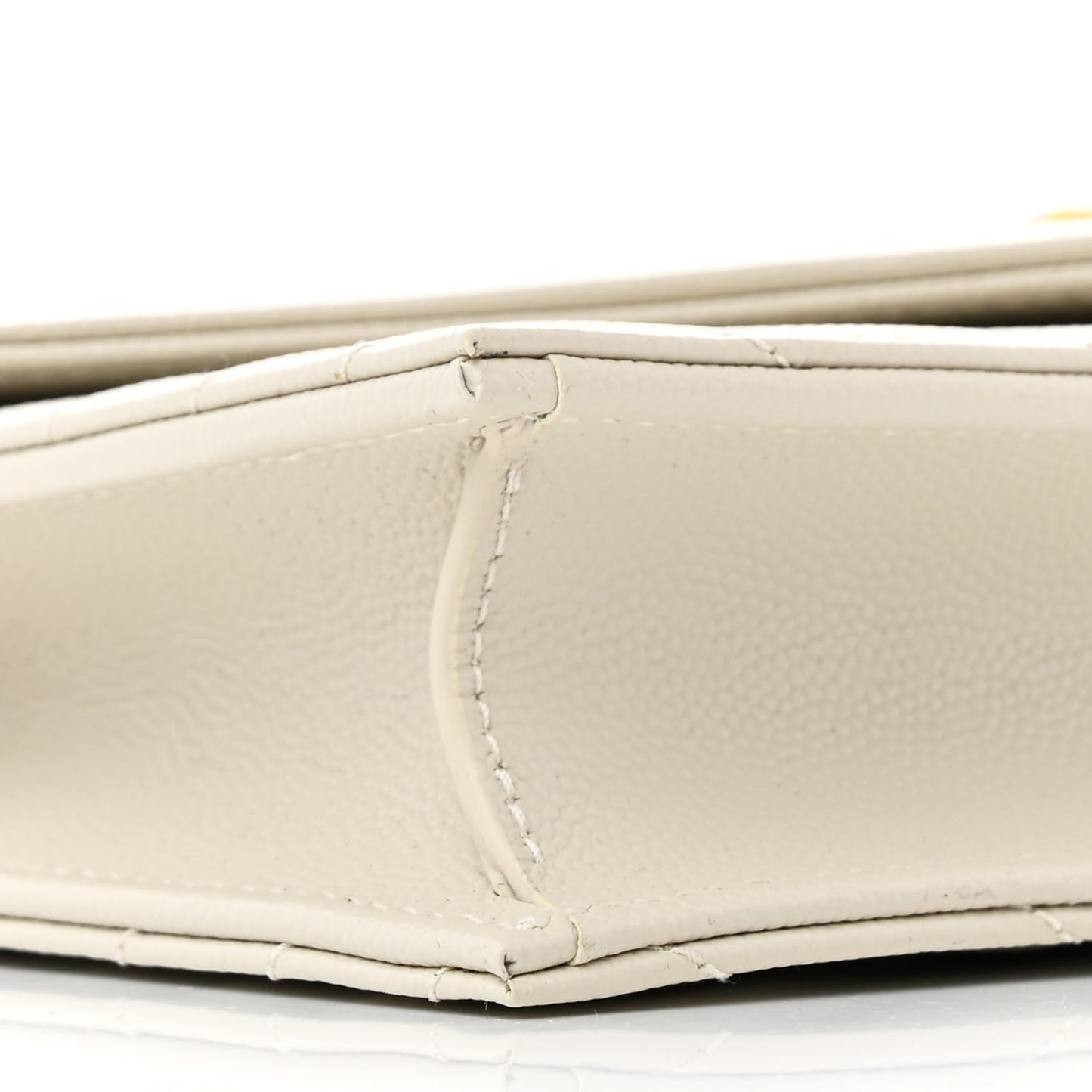 Grain De Poudre Matelasse Chevron Monogram Envelope Chain Wallet Crema Soft