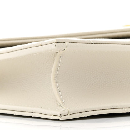 Saint Laurent Grain De Poudre Matelasse Chevron Monogram Envelope Chain Wallet Crema Soft 10 of 11