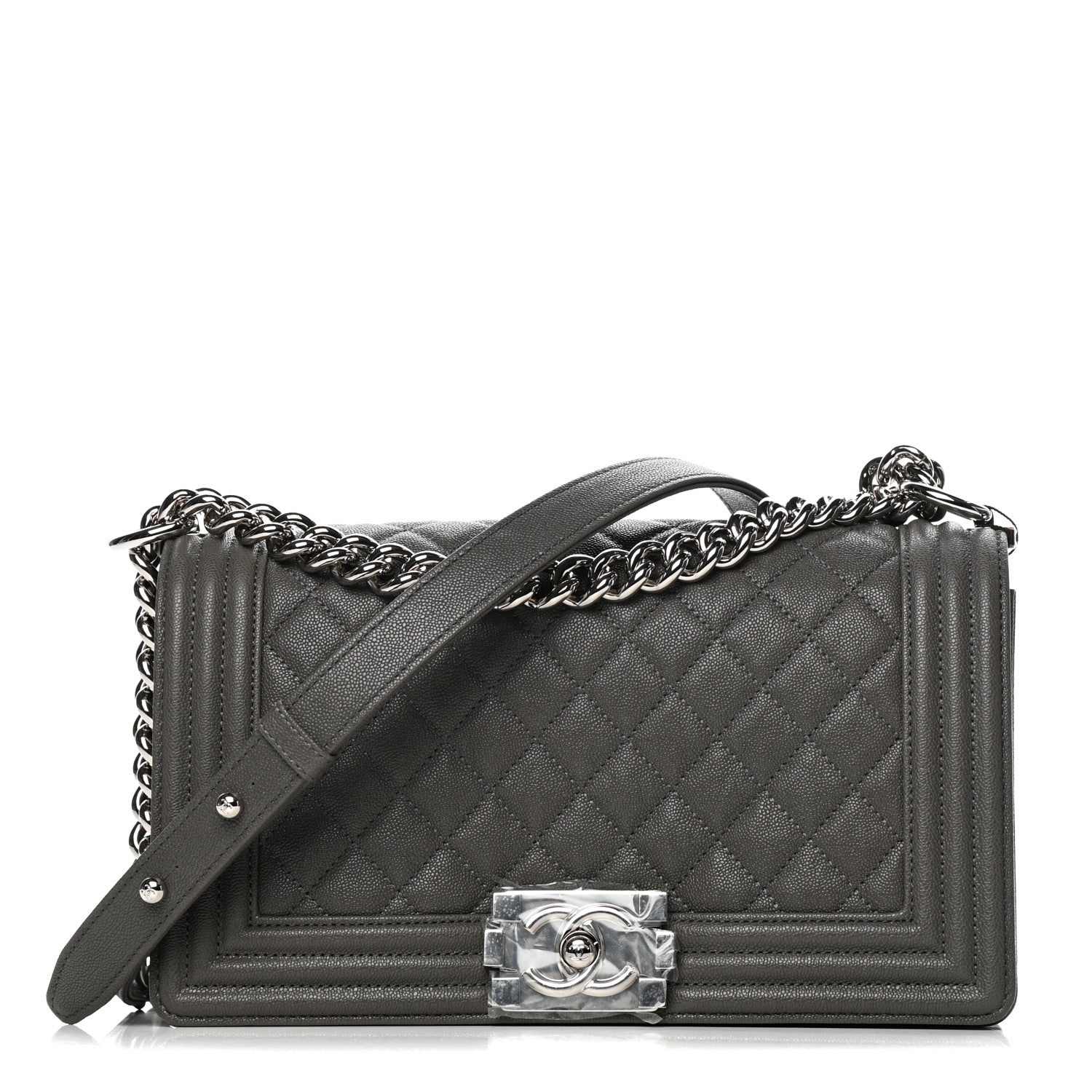 Chanel Caviar Quilted Medium Boy Flap Grey 1 of 11