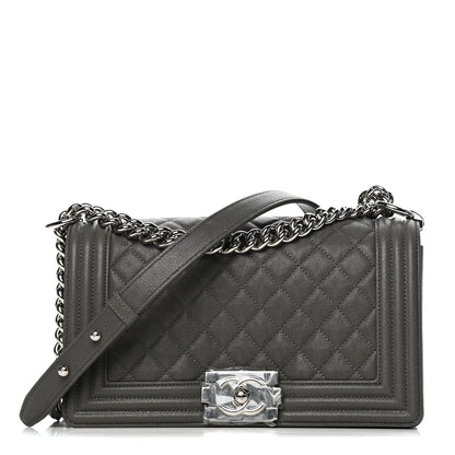 Chanel Caviar Quilted Medium Boy Flap Grey 1 of 11