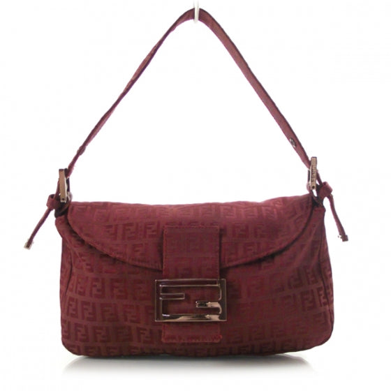 Fendi Zucchino Baguette Burgundy 1 of 12
