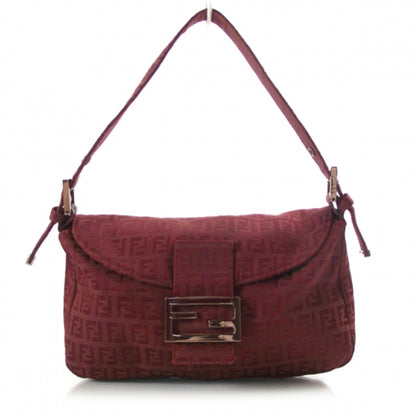 Fendi Zucchino Baguette Burgundy 1 of 12