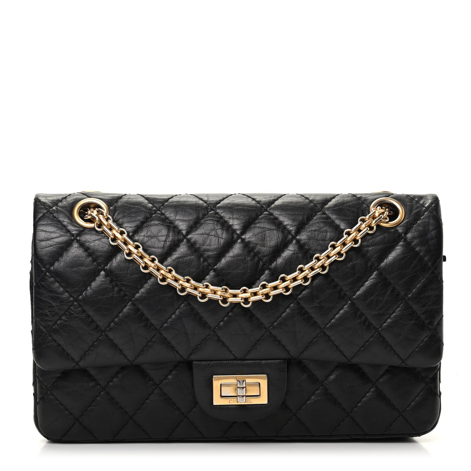 Chanel Aged Calfskin Quilted 2.55 Reissue 225 Flap Black 1 of 9