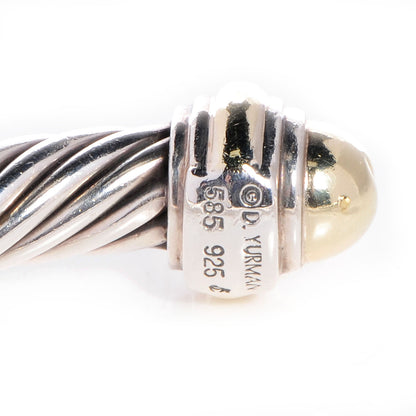 David Yurman Sterling Silver 14K Yellow Gold 7mm Cable Classics Bracelet 5 of 6