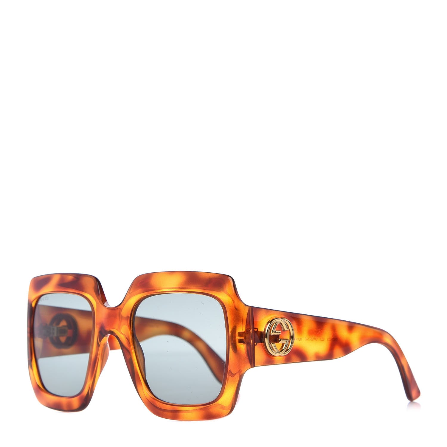 Gucci Acetate Square Frame Sunglasses GG 0053S Havana 1 of 8