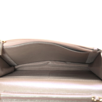 Chanel Iridescent Caviar Quilted Wallet on Chain WOC Beige 9 of 21