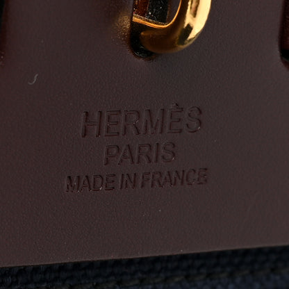 Hermes Toile Militaire Vache Hunter Herbag Zip Retourne 31 PM Rouge Sellier Bleu Marine 8 of 10