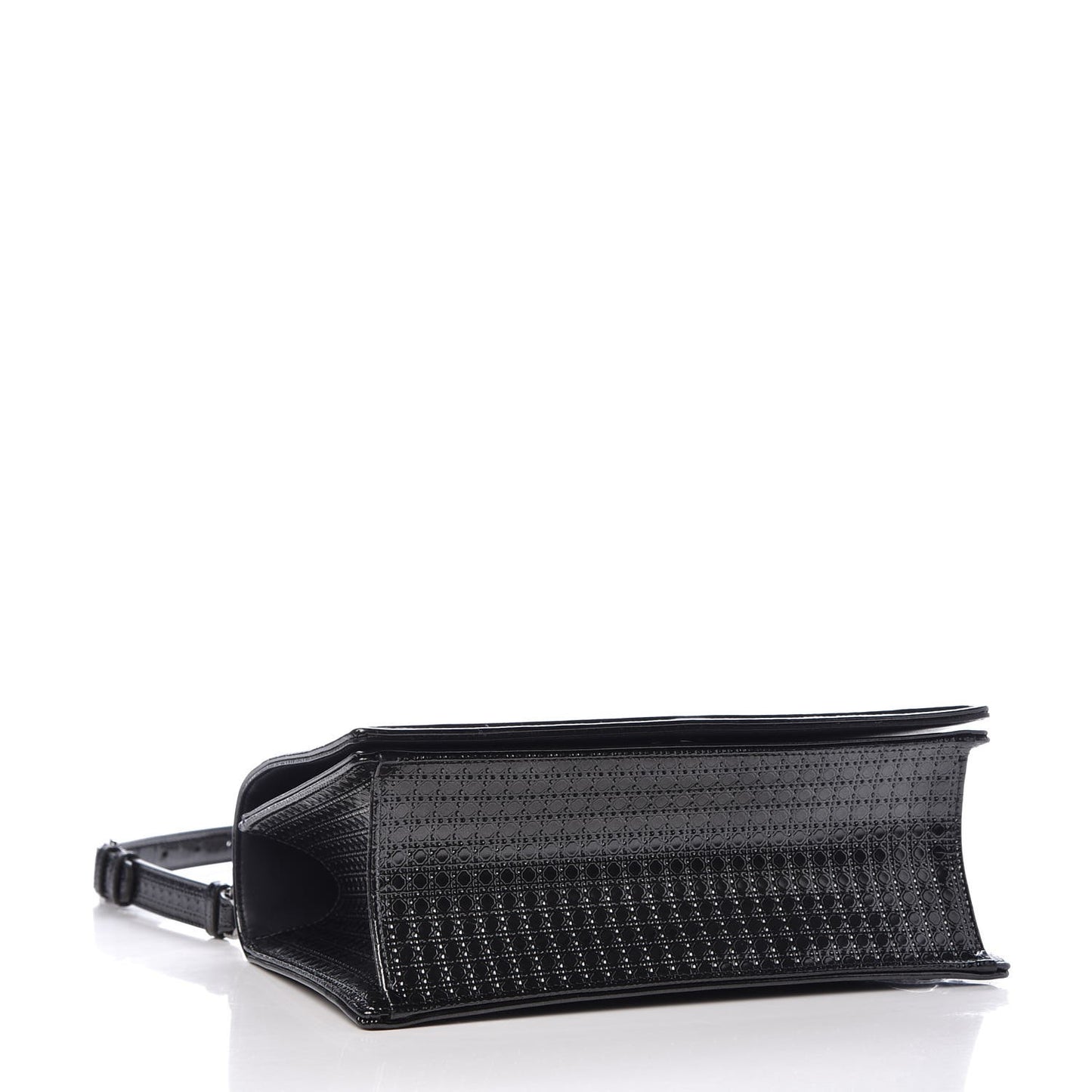 Metallic Patent Micro-Cannage Medium Diorama Flap Bag Graphite