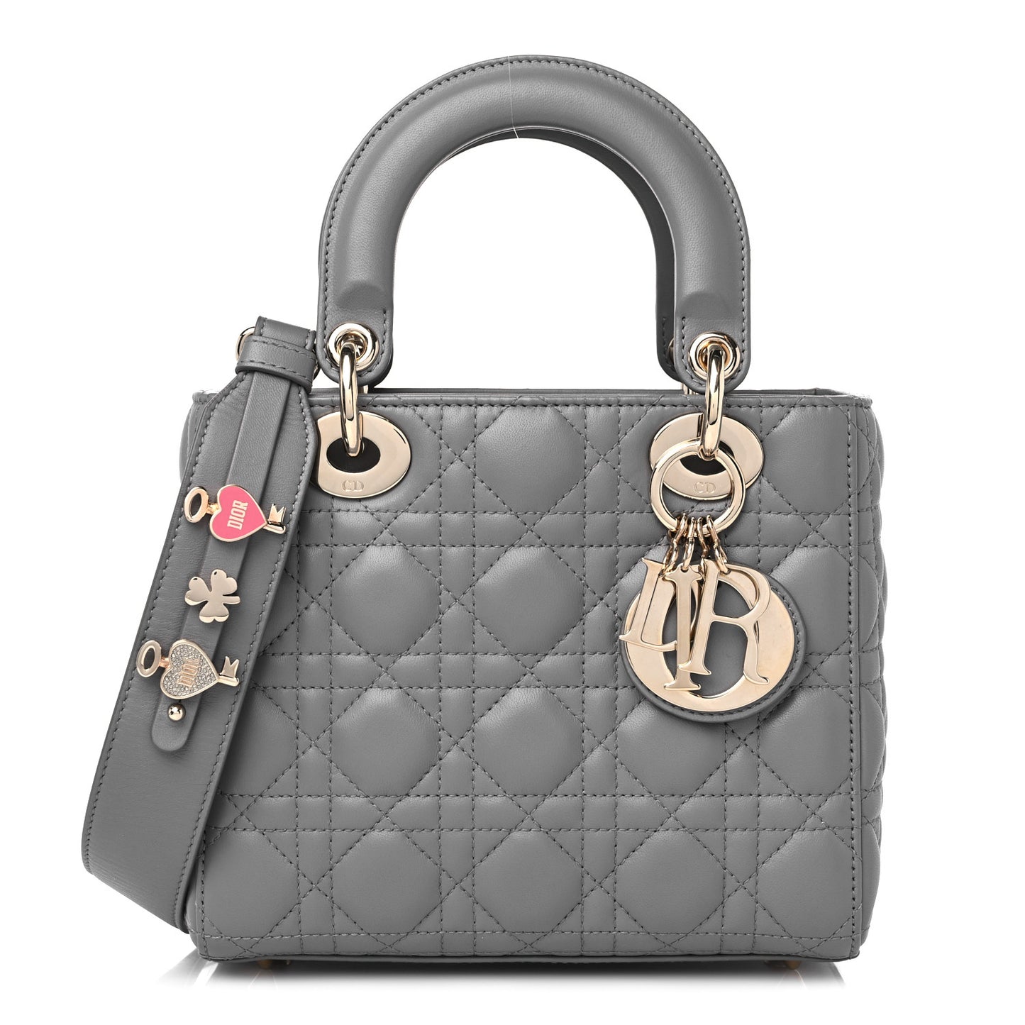 Lambskin Cannage Small My ABCDior Lady Dior Grey