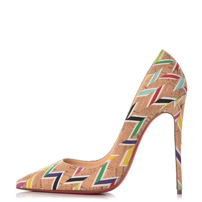 Christian Louboutin Cork Chevron Print So Kate 120 Pumps 39 Multicolor 1 of 9