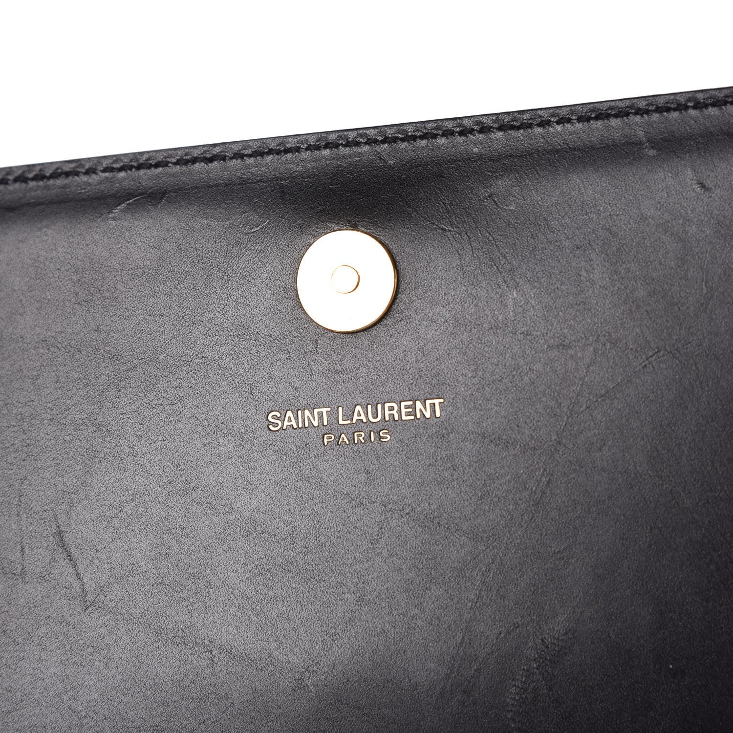Saint Laurent Calfskin Classic Monogram Cassandre Clutch Black 5 of 7