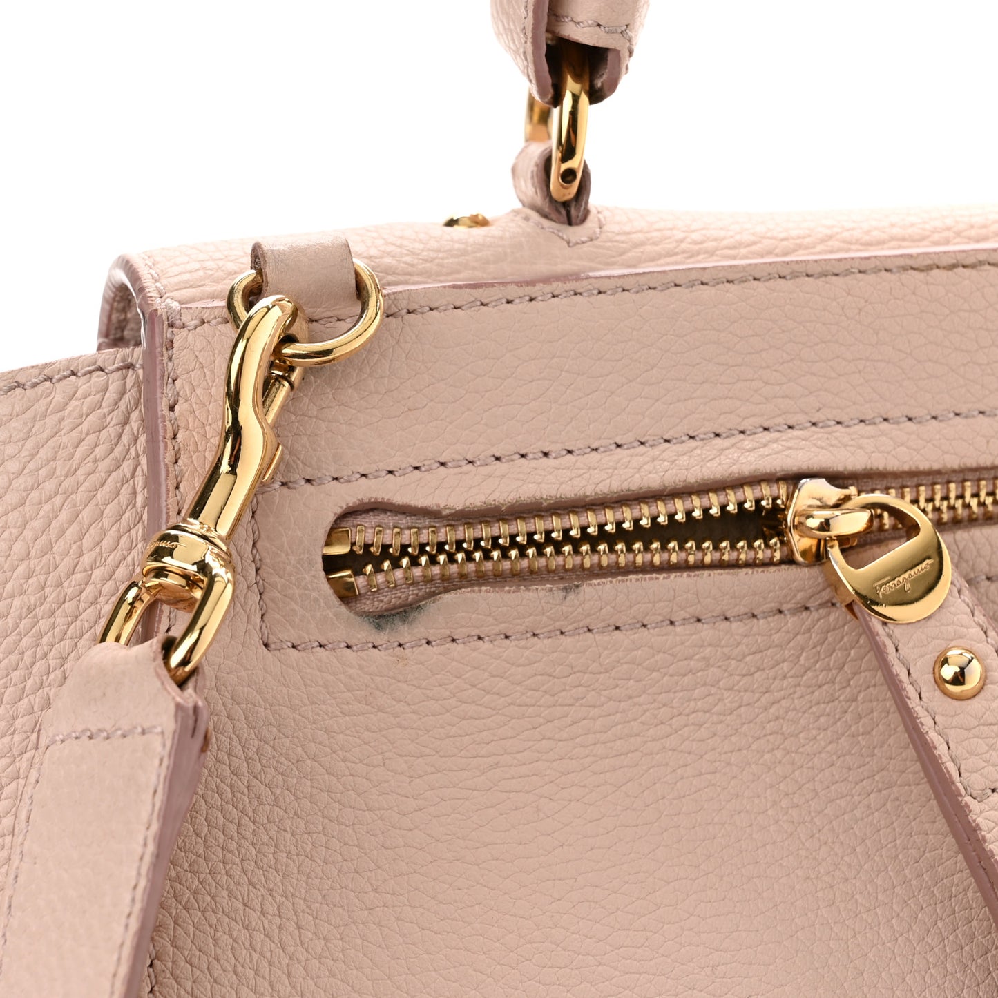 Grained Calfskin Sofia Satchel Light Pink