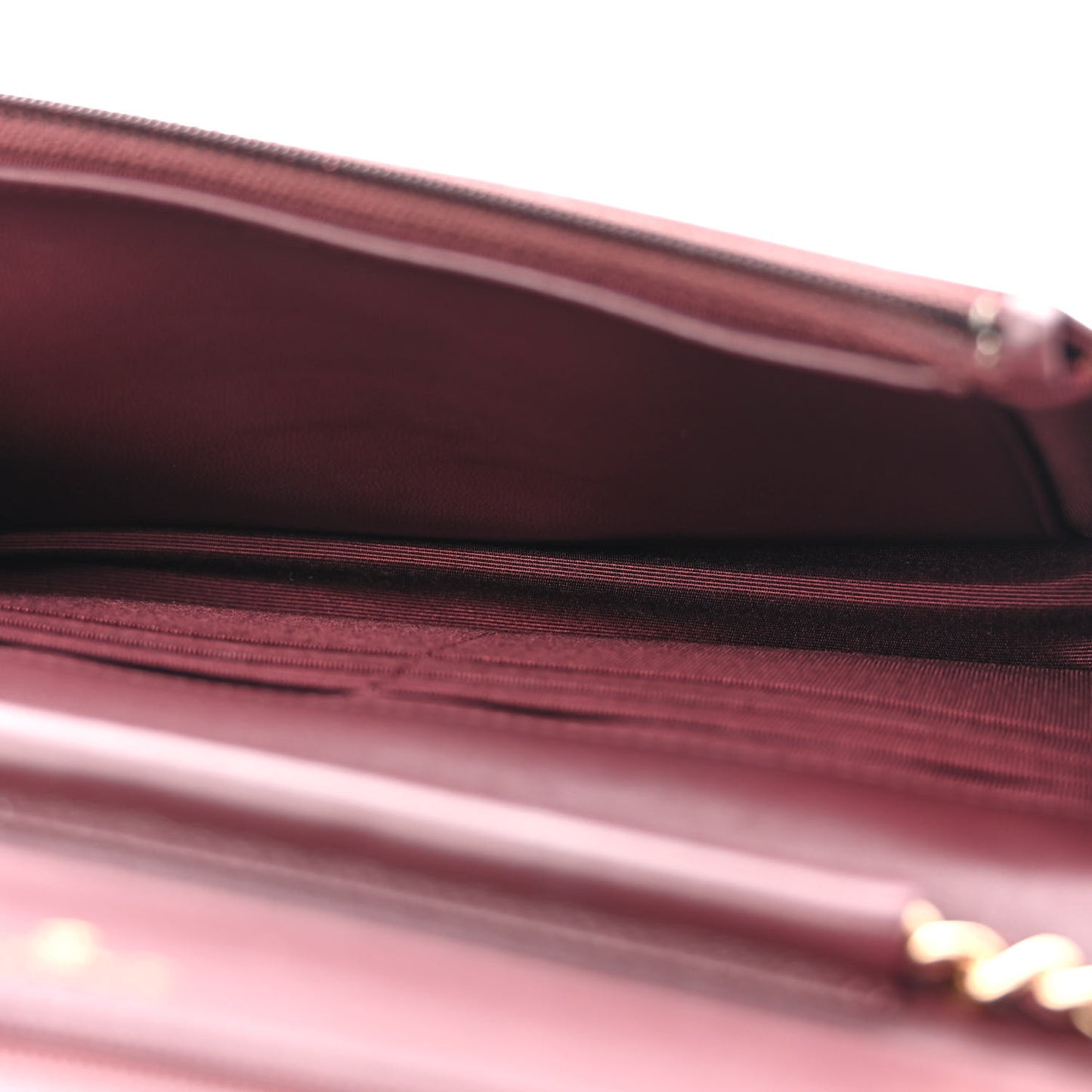 Lambskin Quilted Wallet On Chain WOC Burgundy