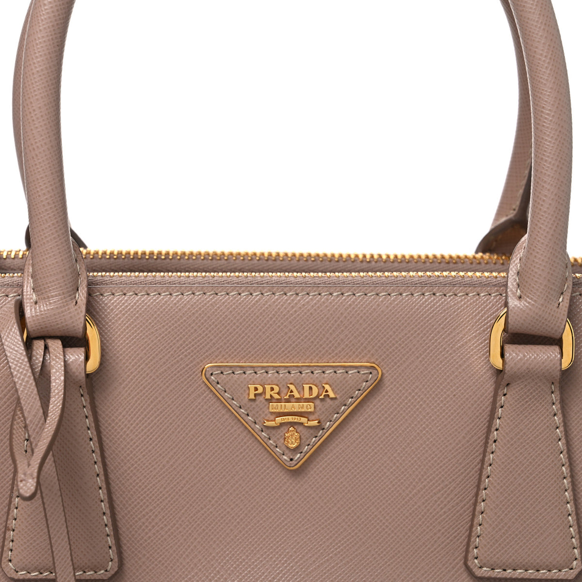 Saffiano Lux Small Galleria Double Zip Tote Cipria