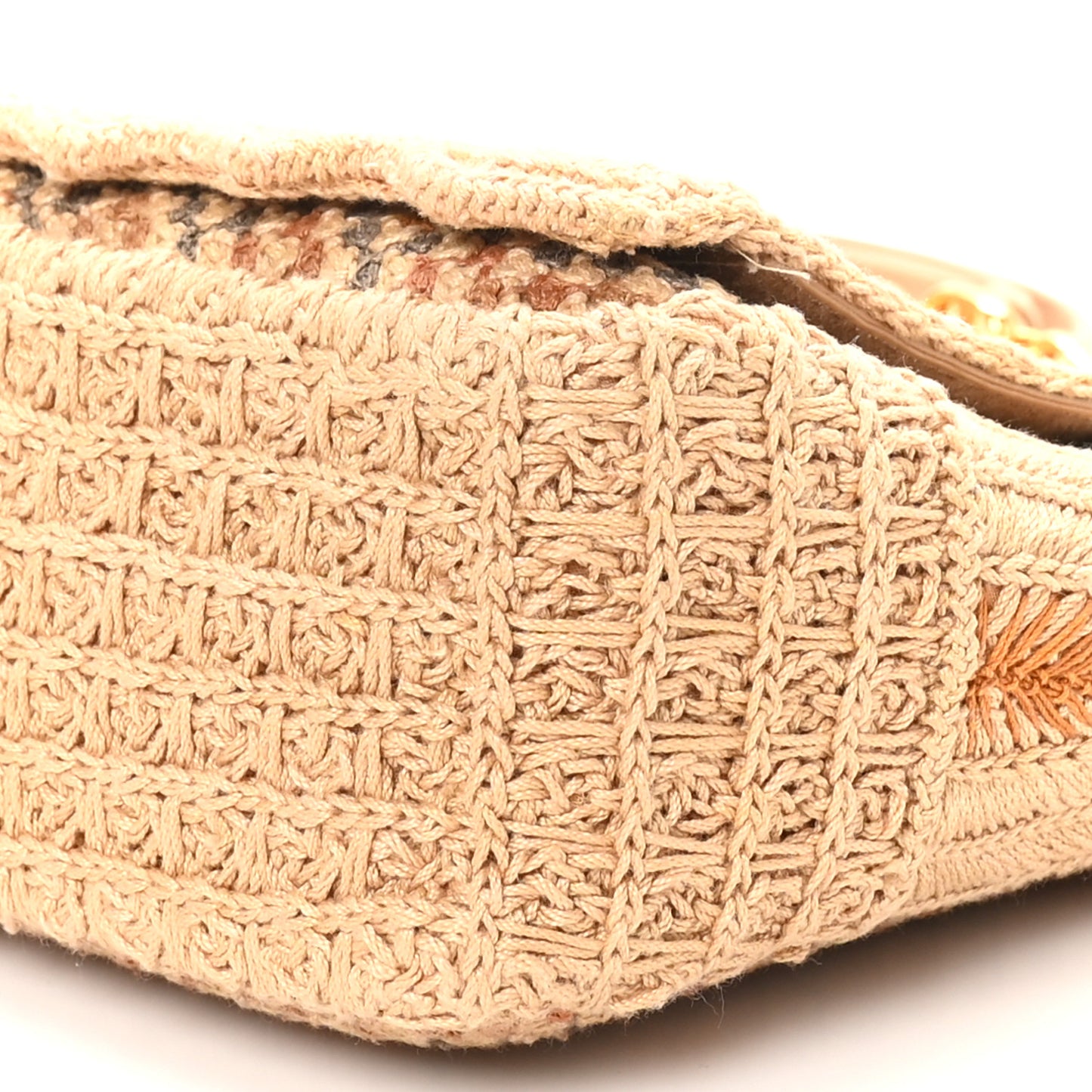Cotton Knit Small Caro Bag Beige