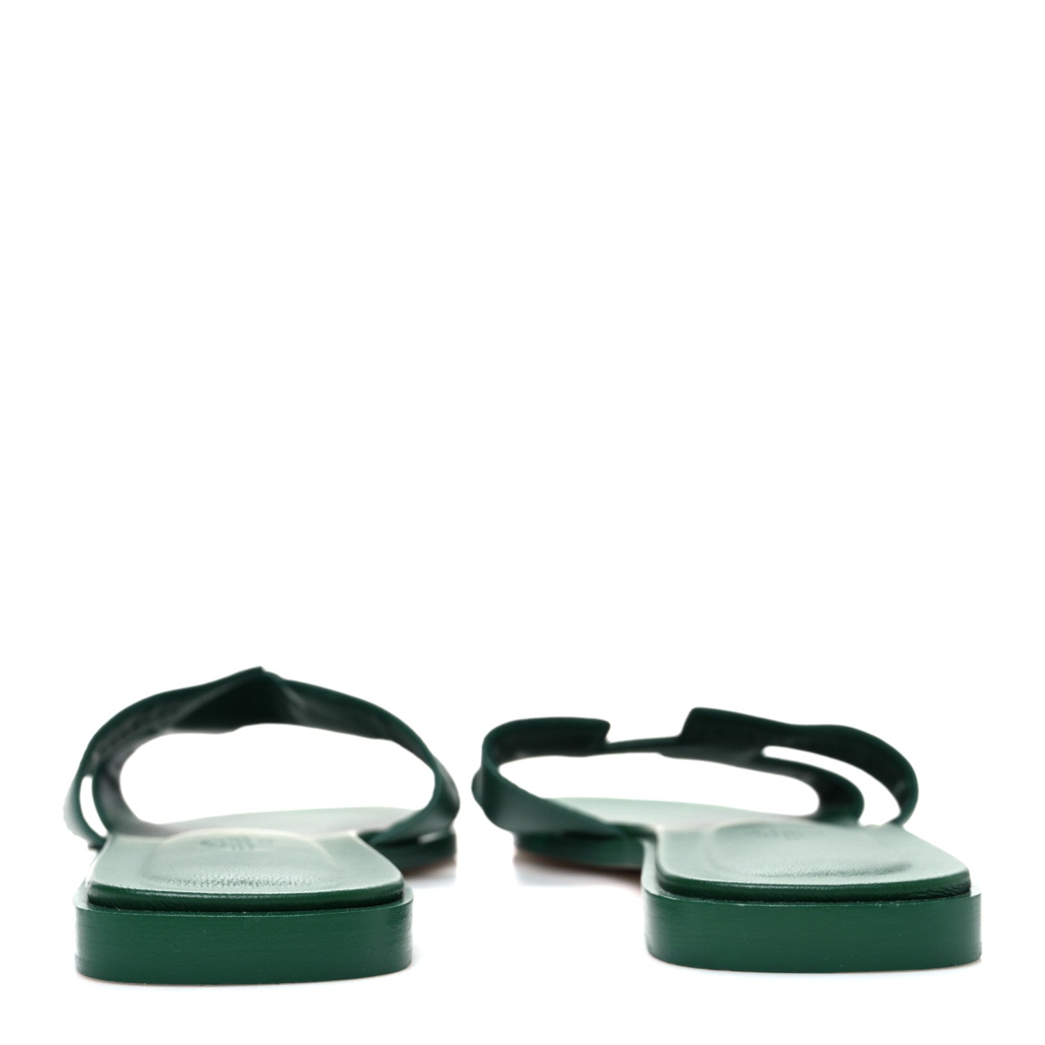 Hermes Calfskin Oran Sandals 40.5 Vert Electrique 6 of 10