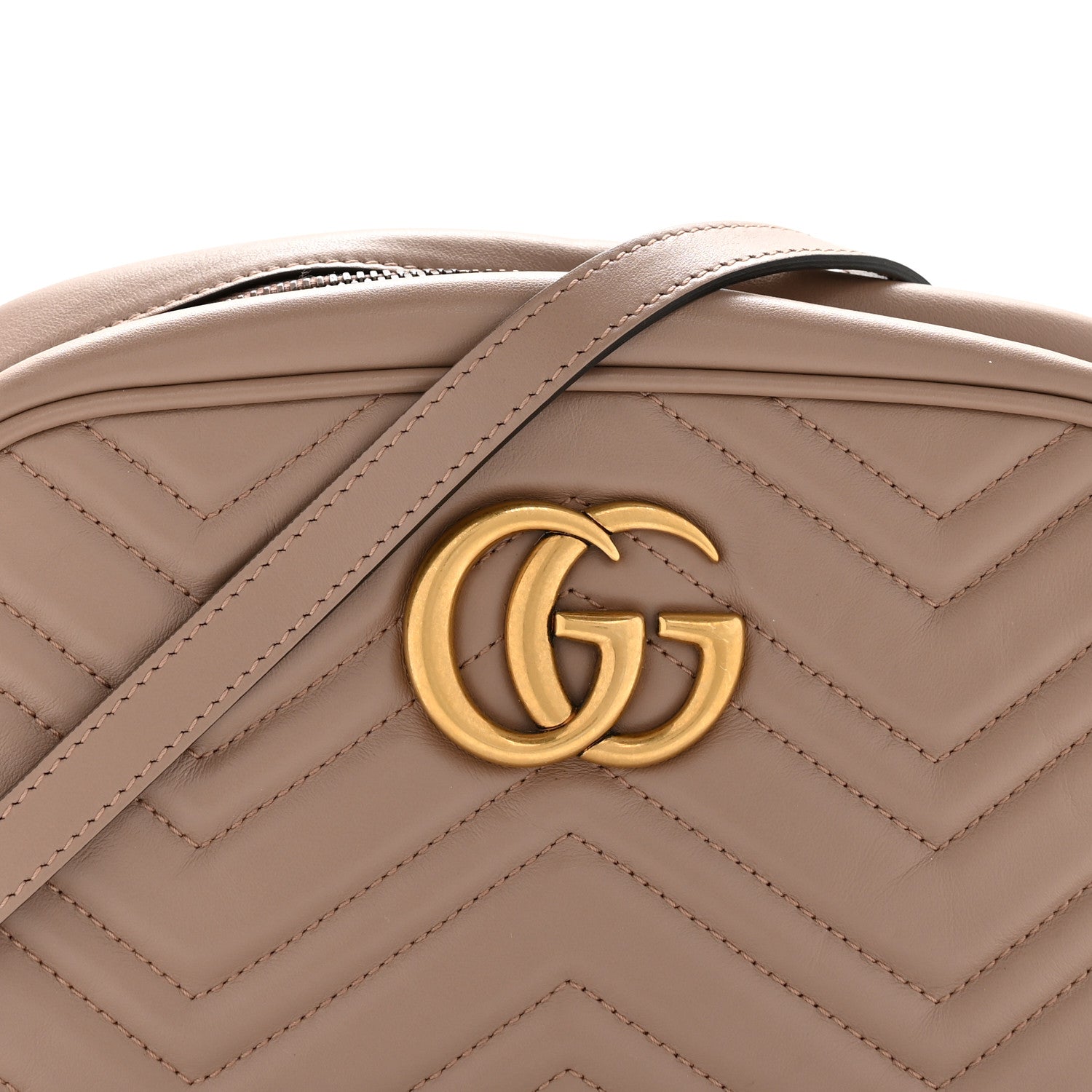 Gucci Calfskin Matelasse Small GG Marmont Chain Shoulder Bag Porcelain Rose 8 of 11