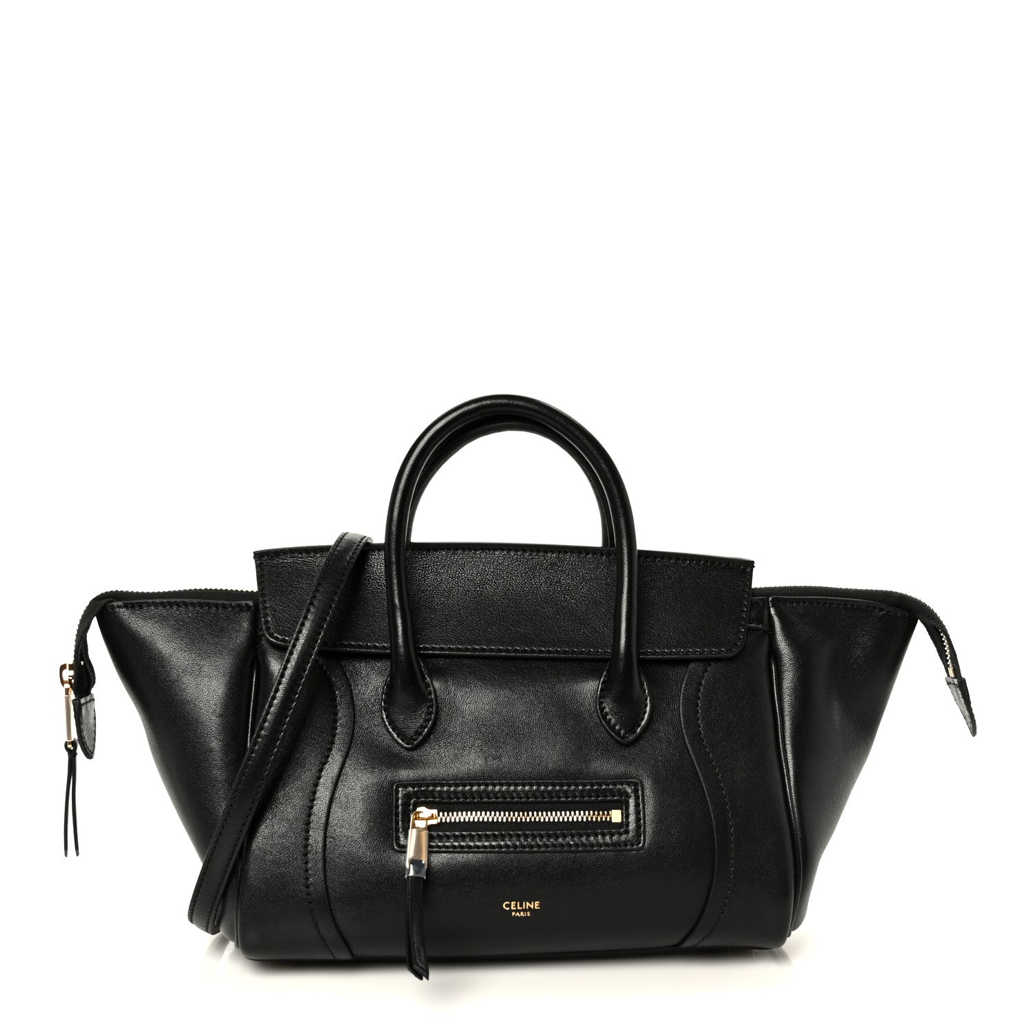 Celine Supple Shiny Lambskin Little New Luggage Black 1 of 10
