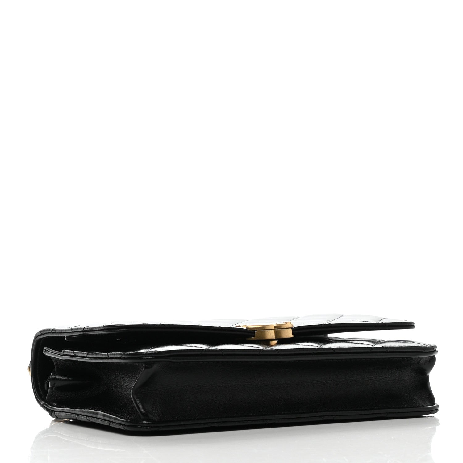 Chanel Calfskin Quilted Perfect Fit Wallet On Chain WOC Black 4 of 12