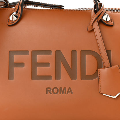Fendi Vitello King Logo Embossed Medium By The Way Boston Bag Cuoio 9 of 13